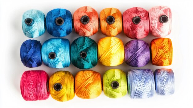 farebná kolekcia nití a vzorov
